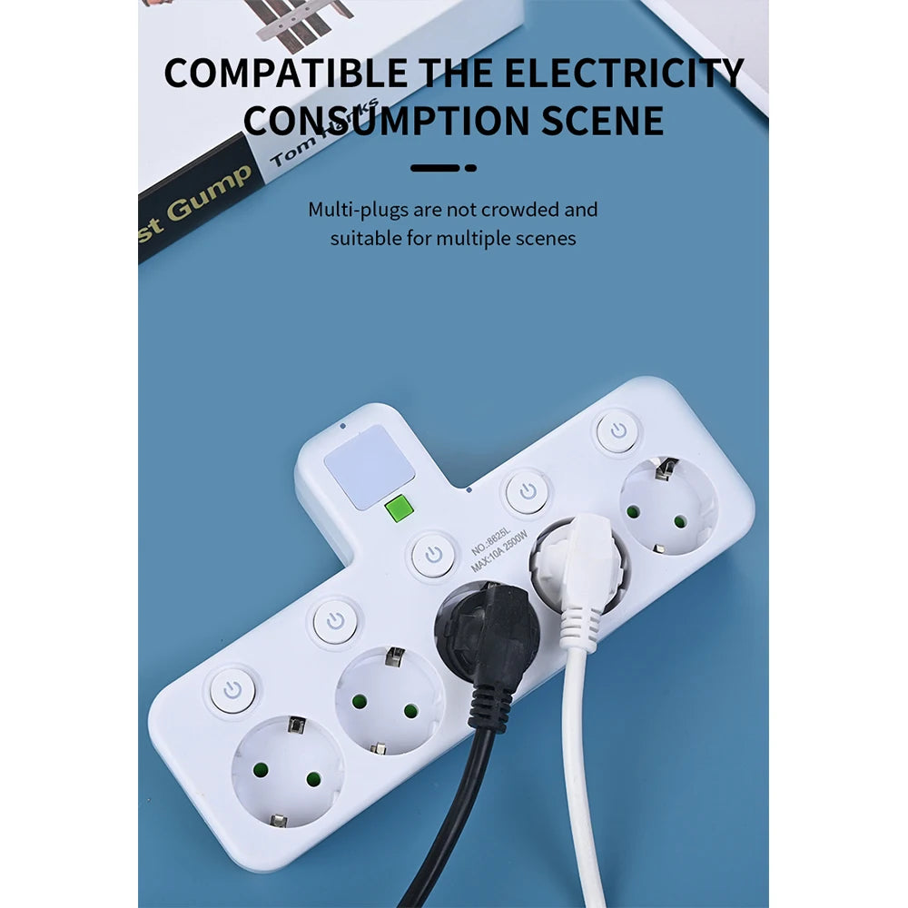 EU Wall Power Strip – 4 Outlets, Compact & Direct Plug-In