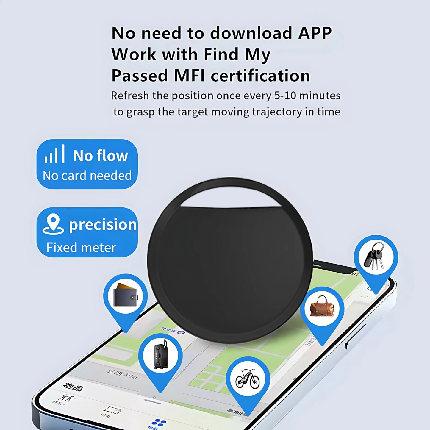 Smart Bluetooth GPS Tracker – Works with Find My App