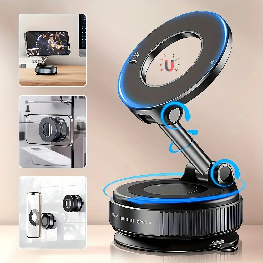 Magnetic Car Phone Holder with LED - 360° Rotatable