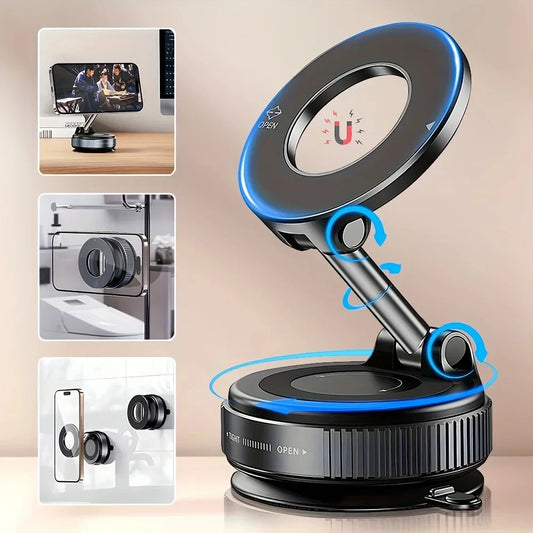 Magnetic Car Phone Holder with LED - 360° Rotatable