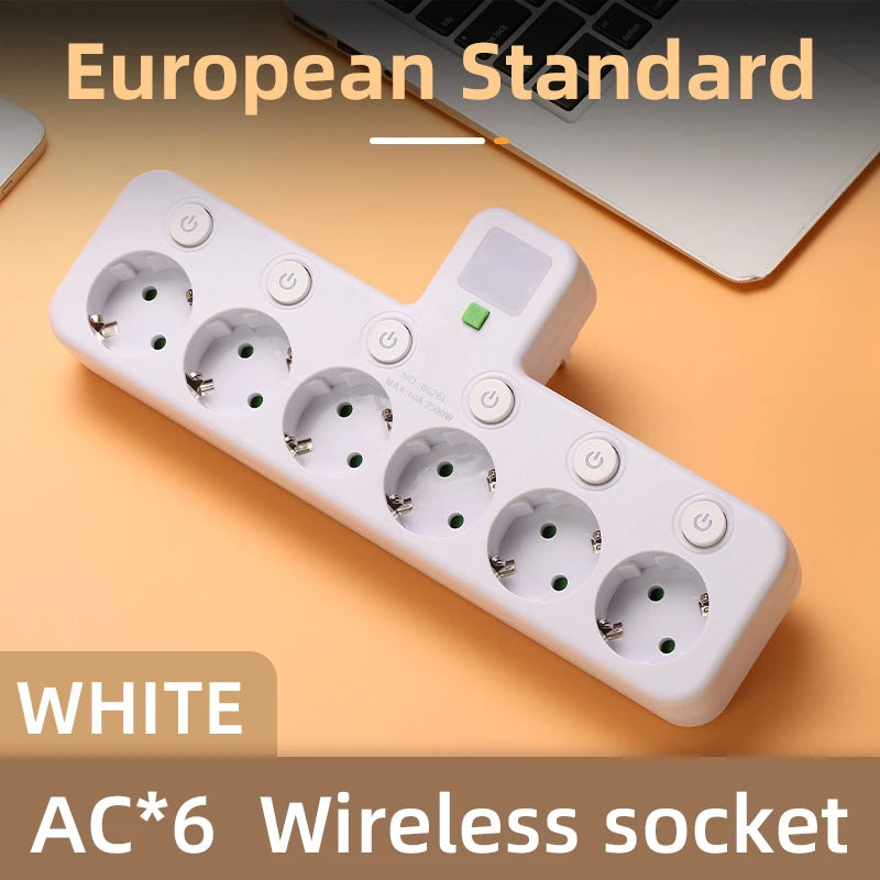 EU Wall Power Strip – 4 Outlets, Compact & Direct Plug-In